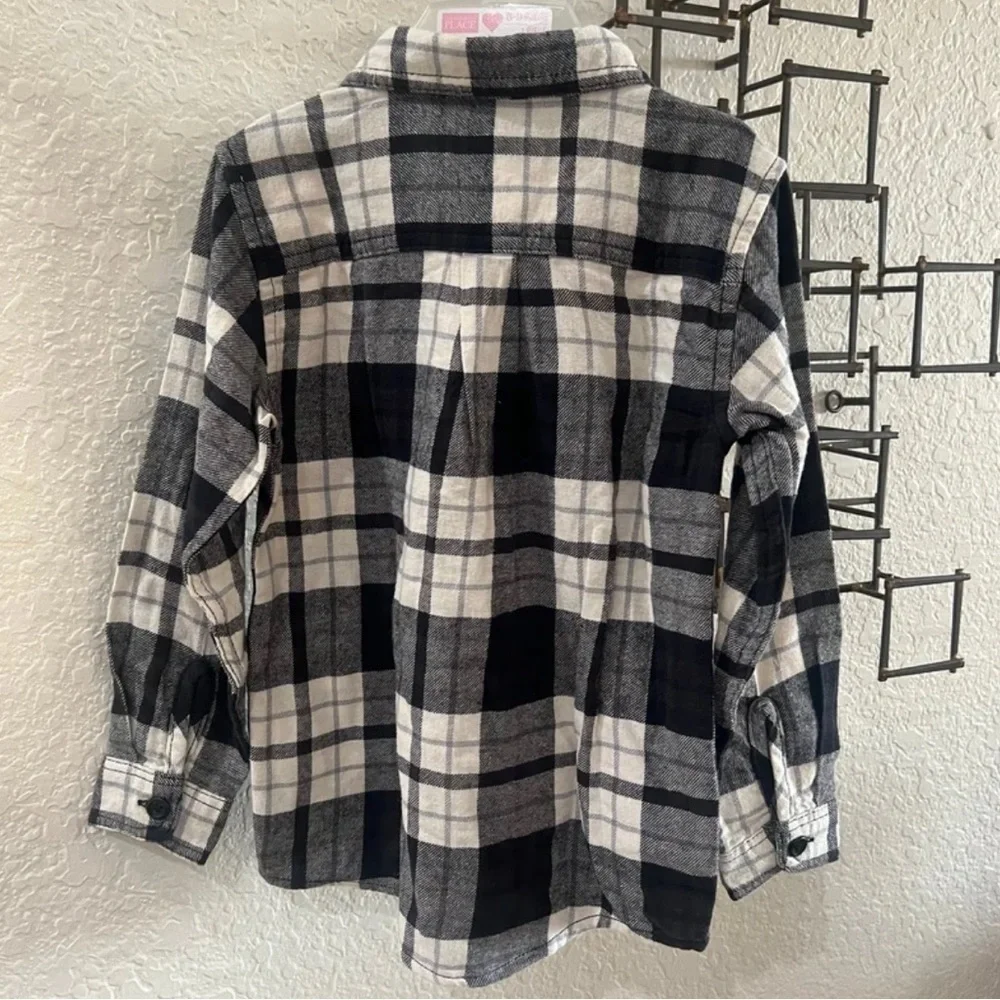 Classic Black & White Plaid Button-Down Toddler Boys 4T – NWT